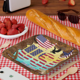 USA Patriotic  Paper Plate