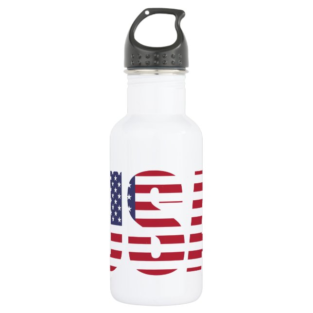 USA Patriotic Personalized 18oz.  532 Ml Water Bottle (Front)
