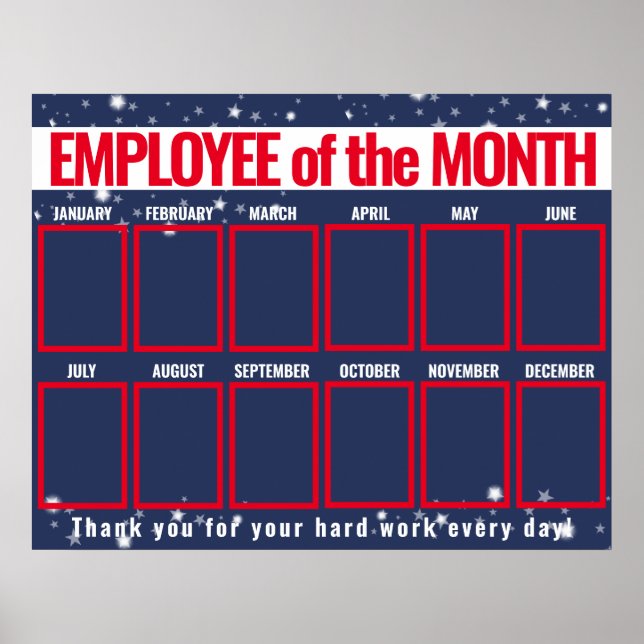  USA patriotic photo employee of the month display Poster (Front)
