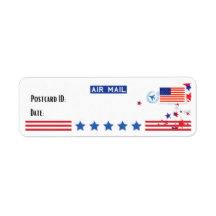 USA Patriotic Postcrossing Postcard ID Labels