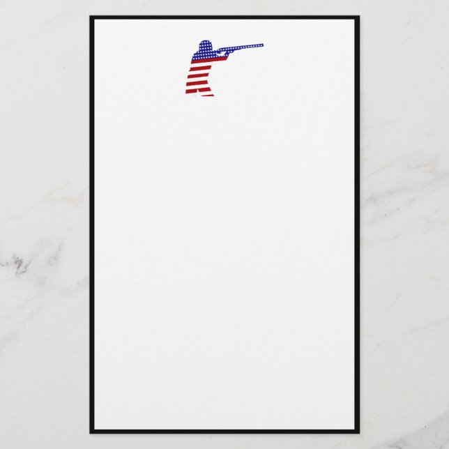 USA Patriotic Rifle Shooting Stationery (Front)