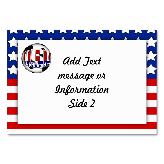 USA Patriotic SOCCER Sports Table Number (Back)