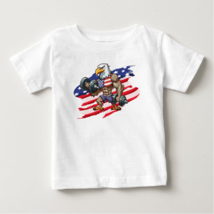 USA/patriotic weightlifting bald eagle Baby T-Shirt