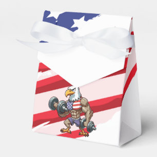 USA/patriotic weightlifting bald eagle Favor Box