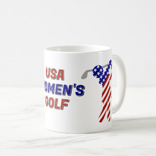 USA Patriotic Women's Golf Coffee Mug