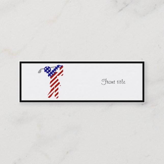 USA Patriotic WOMEN'S GOLF Mini Business Card (Front)