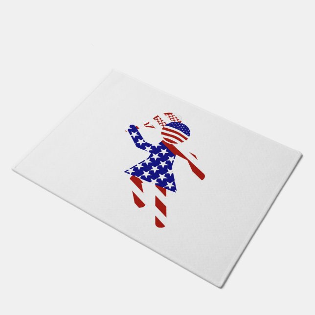 USA Patriotic WOMEN'S TENNIS Doormat (Angled)