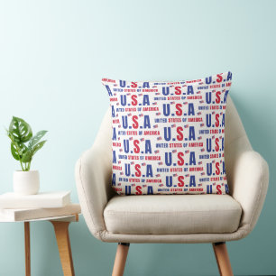 USA Patriot's Pattern Throw Pillow