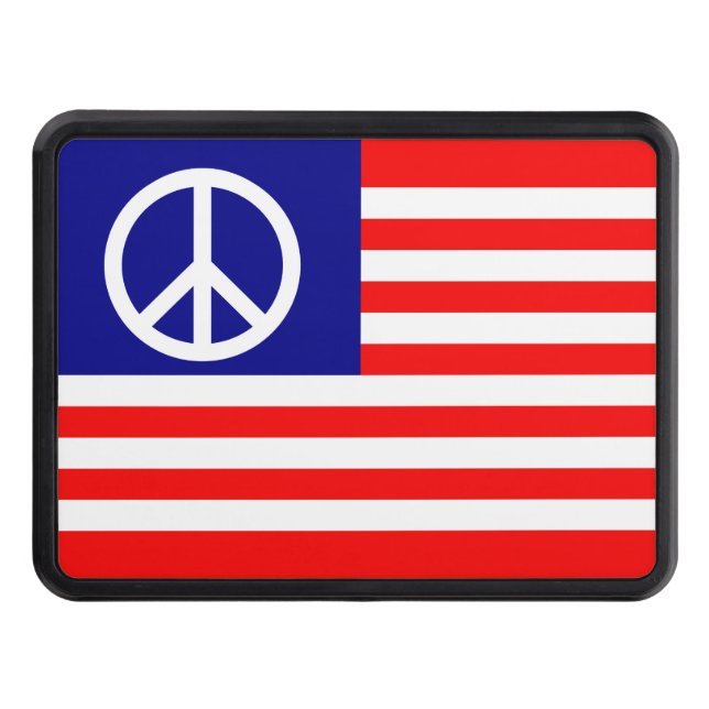USA Peace Flag for Hitch Trailer Hitch Cover (Front)