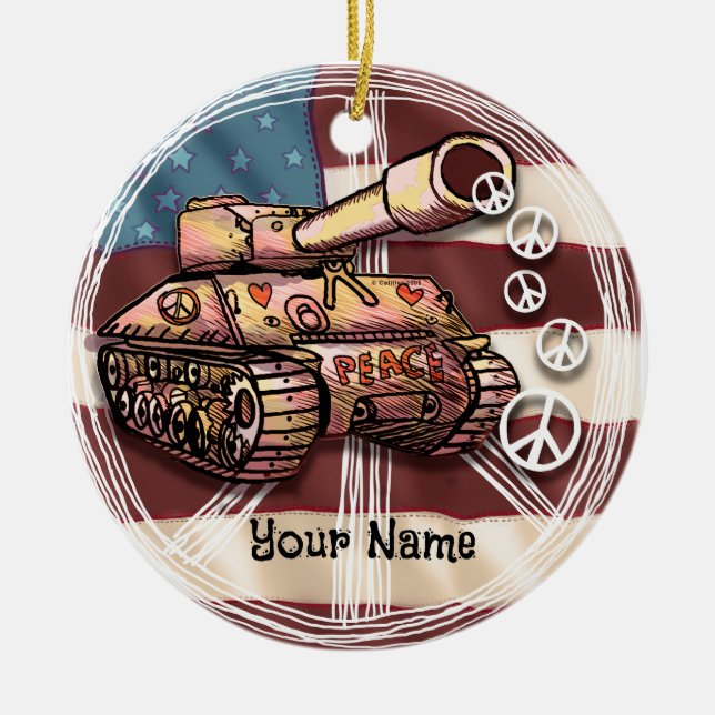 USA Peace Tank ornament (Front)