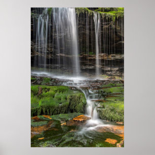 USA, Pennsylvania, Benton. Delicate Waterfall Poster