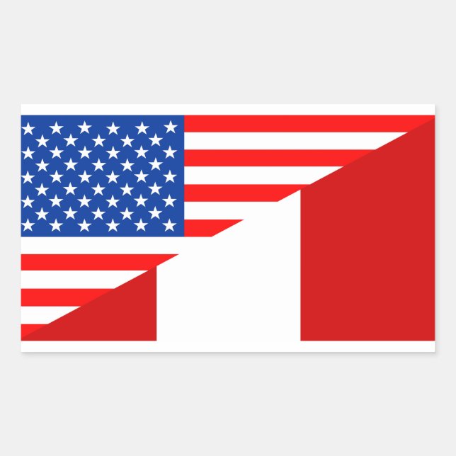 usa peru country half flag america symbol sticker (Front)