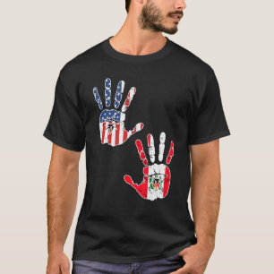USA Peru Shirt Handprint & Flag Proud Peruvian Ame