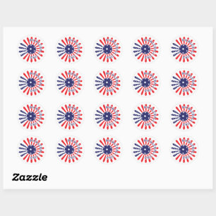 ❤️💙🤍USA pickleball set Classic Round Sticker