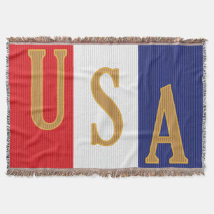 USA Pinstripe Decor Throw Blanket