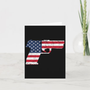 Usa Pistol American Gun Flag 4th Of July Card