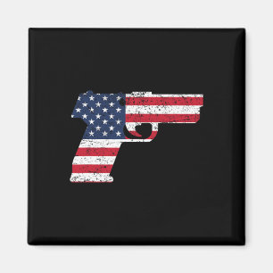 Usa Pistol American Gun Flag 4th Of July Magnet