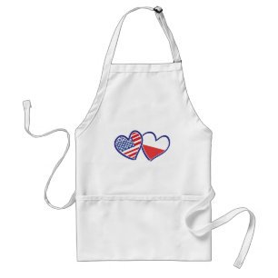 USA Poland Flag Hearts Standard Apron