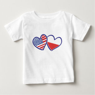 USA-POLISH-FLAG-HEARTS BABY T-Shirt