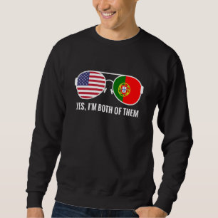 Usa Portugal Flag Sunglasses Portuguese Americans Sweatshirt