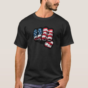 USA Power Patriotic American Flag Fist Punch Pride T-Shirt