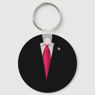 Usa President Trump Suit Easy Halloween Costume Keychain
