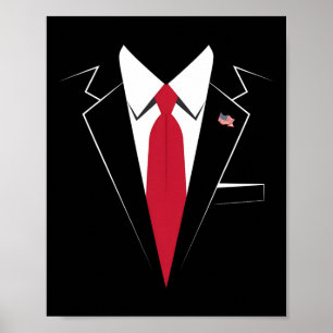 Usa President Trump Suit Easy Halloween Costume  Poster