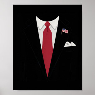 Usa President Trump Suit Easy Halloween Costume Poster