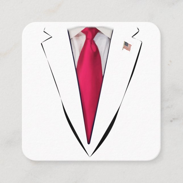 USA President Trump Suit  Square Business Card (Front)
