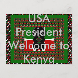 USA President Welcome to Kenya Postcard