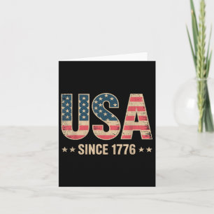 Usa Pride 4th Of July Vintage Since 1776 American  Card
