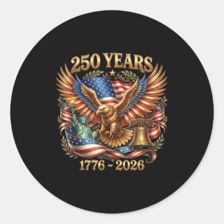 Usa pride eagle 250 years 1776-2026 4th july classic round sticker