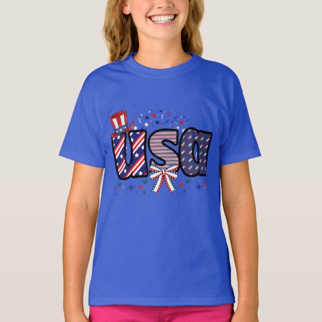 USA Pride Hat & Bow Tee (Front)