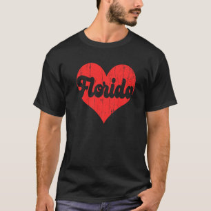 USA Proud America State Flag Heart Love Florida  T-Shirt