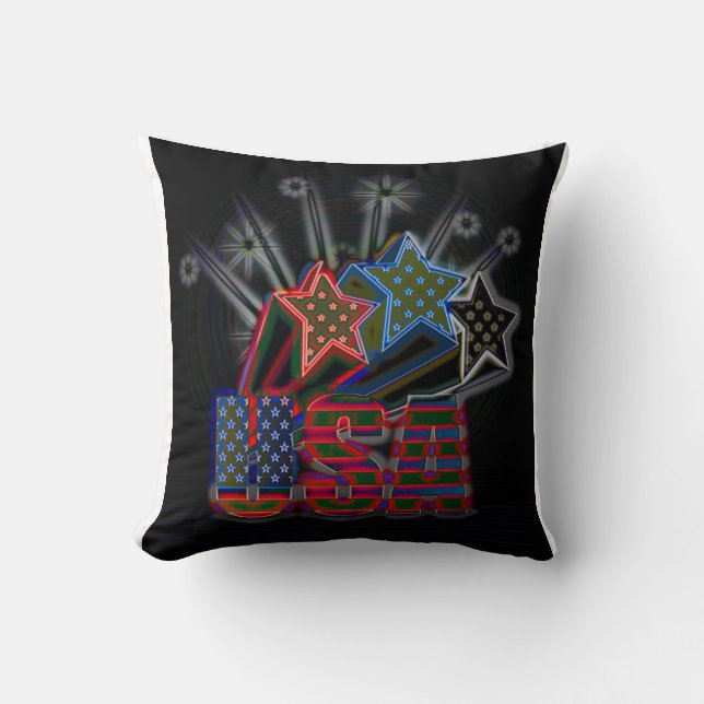 USA Proud  Throw Pillow (Front)