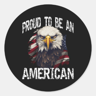 Usa Proud To Be An American Classic Round Sticker