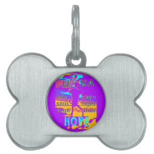 USA Psychedelic Hope: Neon Unity Art Pet Tag