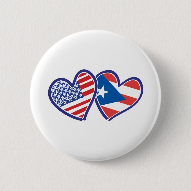 USA-PUERTO-RICO 2 INCH ROUND BUTTON (Front)