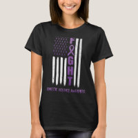 USA Purple Ribbon Flag October Domestic Violence A