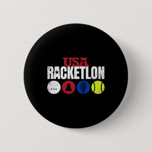 Usa Racketlon - Table Tennis Badminton Squash Tenn 2 Inch Round Button