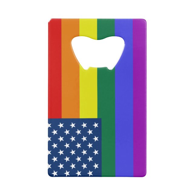 USA Rainbow Pride Credit Card Bottle Opener (Back)