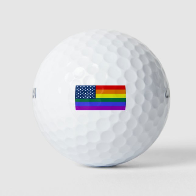 USA Rainbow Pride Golf Balls (Front)