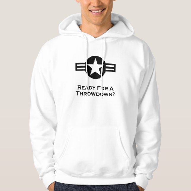USA Ready For A Throwdown black Hoodie (Front)