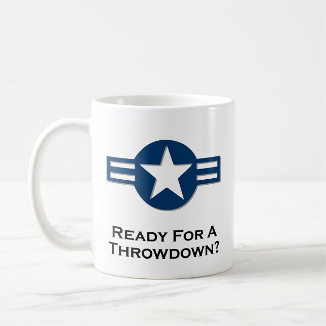 USA Ready For A Throwdown blue Coffee Mug (Left)