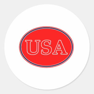 USA Red White and Blue 3 The MUSEUM Zazzle Gifts Classic Round Sticker