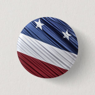 USA Red, White and Blue American Patriotic Flag 1 Inch Round Button