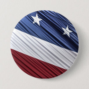 USA Red, White and Blue American Patriotic Flag 3 Inch Round Button
