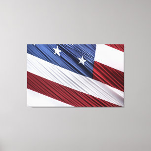 USA Red, White and Blue American Patriotic Flag Canvas Print