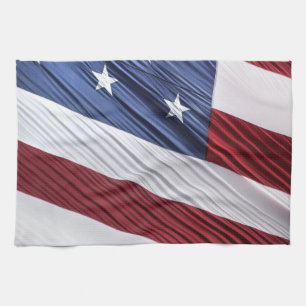 USA Red, White and Blue American Patriotic Flag Kitchen Towel