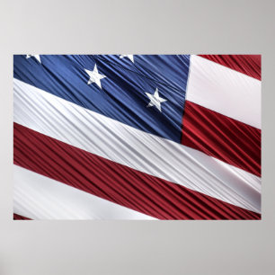USA Red, White and Blue American Patriotic Flag Poster